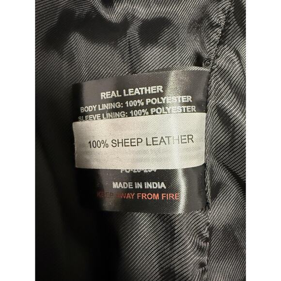 Barneys Originals Leather Jacket Womens 20 Black Biker Moto Asymmetrical Zip - Picture 9 of 16